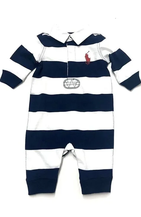 Ralph Lauren Baby Boy BIG PONY Coveralls Size 6 Months Mos. 3-6 Months NEW