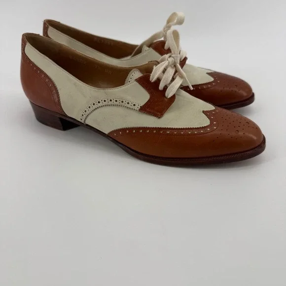 Vintage Polo Ralph Lauren Wingtip Oxfords Womens Size 7.5 AA Made In Italy