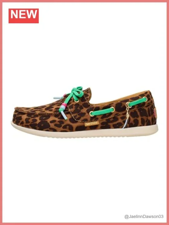 HEYDUDE Women's Harbor Breeze Lo Premium Slip On Boat Shoe | Elastic Laces