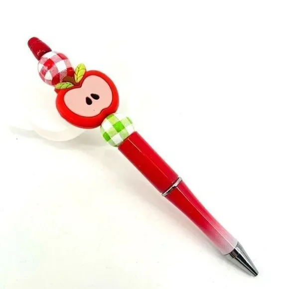 Apple teacher fall pen handmade NEW red white green