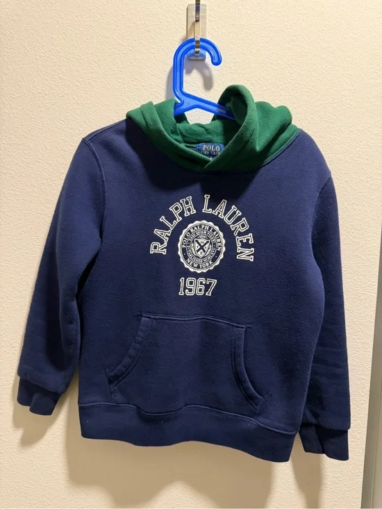 Ralph Lauren Navy Sweatshirt with Green Hood