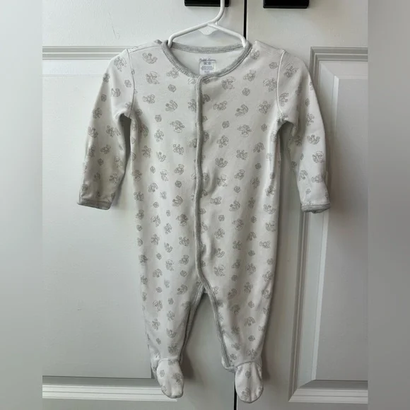 Ralph Lauren Playtime-Print Cotton Footed Coverall Gray and White Size 6Mo.