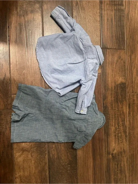 Ralph Lauren Baby Blue Button Down and Indigo Cotton Chambray Shortall