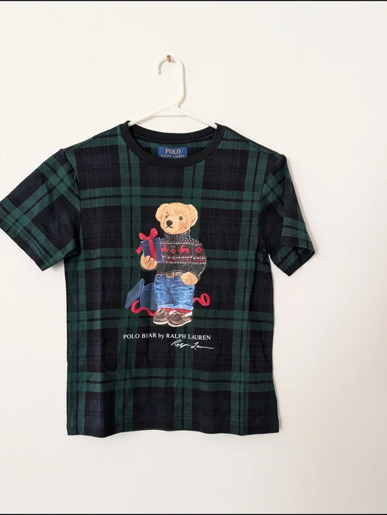 Ralph Lauren Plaid Polo Bear Tee - Green/Black