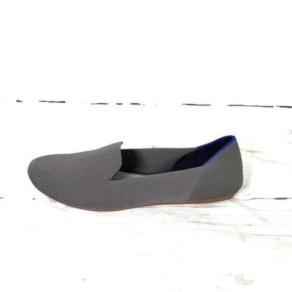 Rothy's Shoes Women's 8 Gray The Flat Slip On Knit Round Toe Comfort New