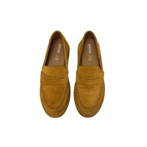 Geox Spherica D25QRA Yellow Suede Penny Chunky Loafers Womens size EURO 39 US9
