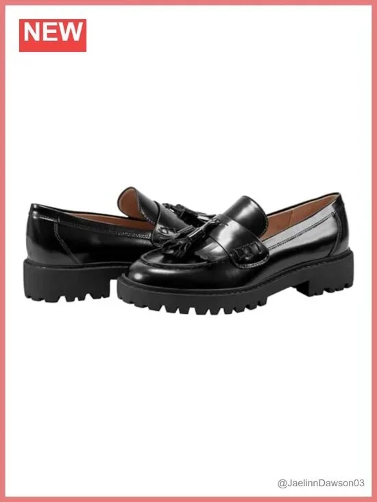 Marc Fisher LTD Ozzie Tassel Lug Sole Leather Loafers Slip-On