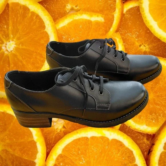 Eastland Trish Women Black Oxford Shoes Lace Up Lug Sole Block‎ Heel 2148-01 11M