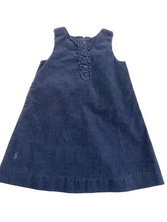 Vintage Ralph Lauren Navy Blue Corduroy Infant Dress Size 24M