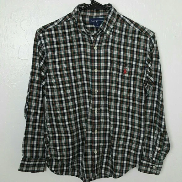 Ralph Lauren boys long sleeve button up shirt size S
