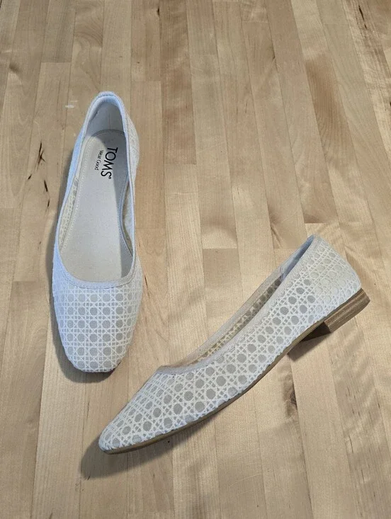 TOMS Briella Flats White Lace Size 8.5