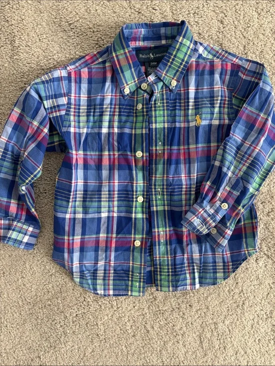 Ralph Lauren toddler boys  Multicolor Plaid Button-Down Shirt