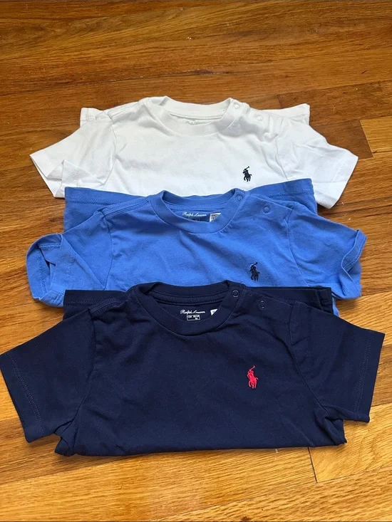 Ralph Lauren 3-Pack Short-Sleeve Tee Set - White, Blue, Navy