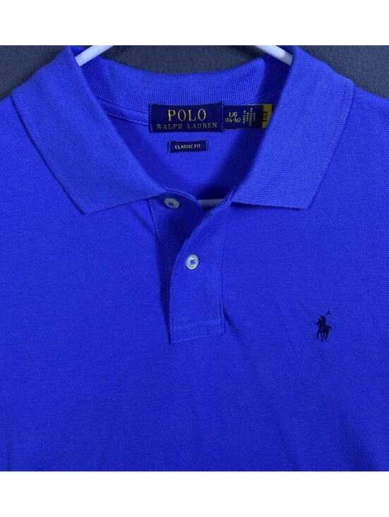 Polo Ralph Lauren Shirt Boys L 14-16 18x26.5 Pony Preppy Heritage Uniform Rugby