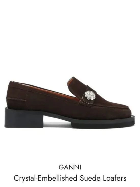 Ganni Brown Suede Loafer 