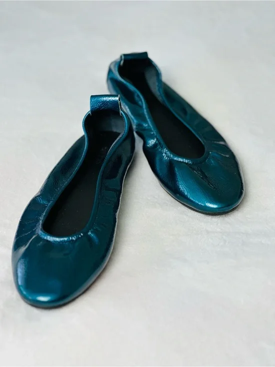 Arche Laius Leather Metallic Teal Ballet Flats Size 41  US 9.5-10