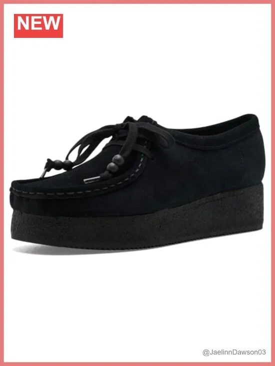 Clarks Women's Wallacraft Bee Lace-Up Oxford Suede Flats Casual