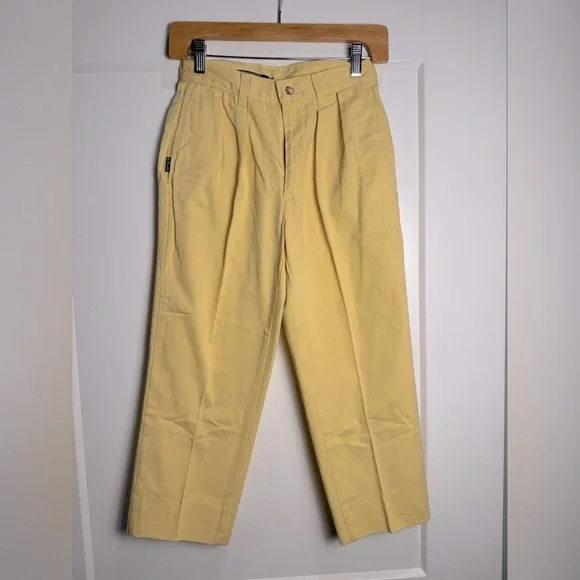 Ralph Lauren Yellow Chino pleated Pants Classic Cotton