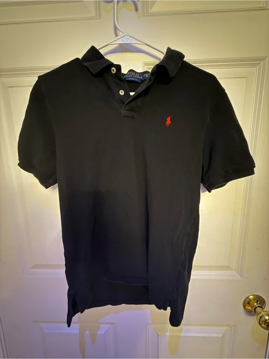 Ralph Lauren Black Polo with Red Pony Embroidery