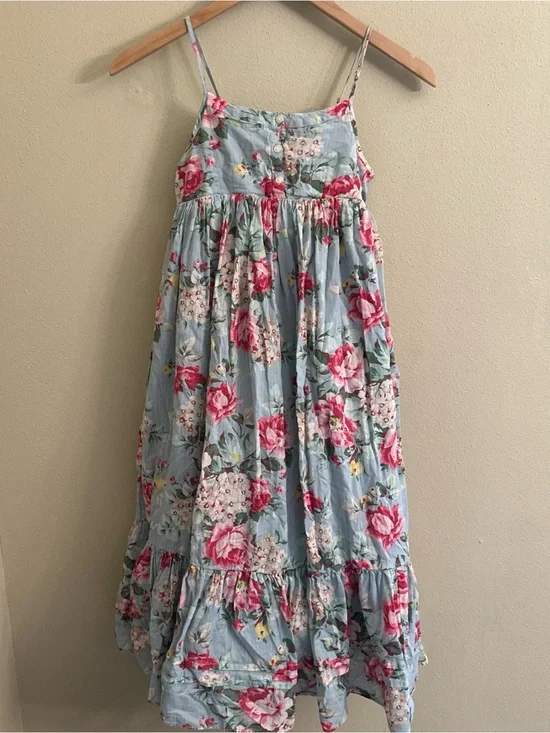 Ralph Lauren Girls Dress Size 8 Floral Layered Cottagecore Birthday Event