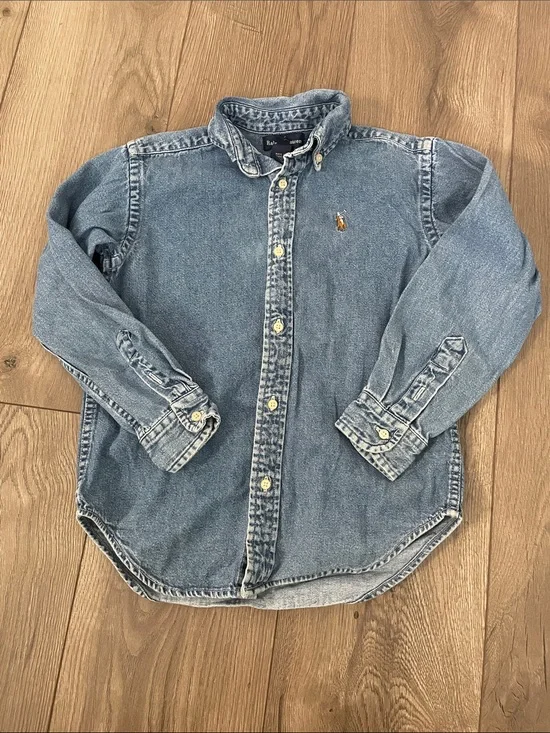 Ralph Lauren Kids Light Blue Denim Button-Down Shirt Sz:6