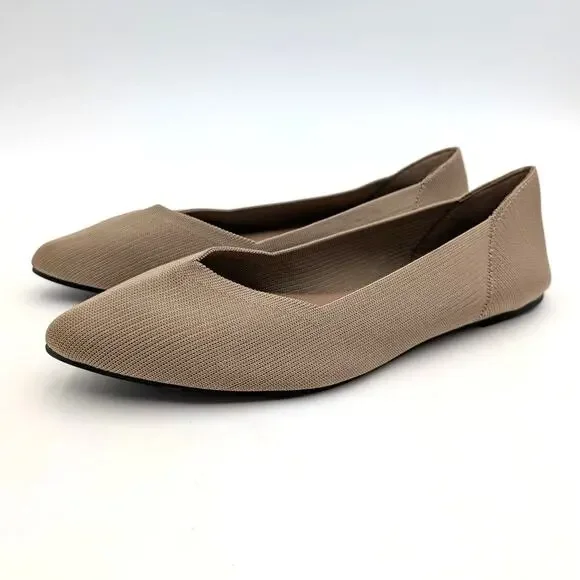 Mia Kerri Pointed Toe Ballet Flat Shoes Women's Dark Sand Size US7.5M EU38