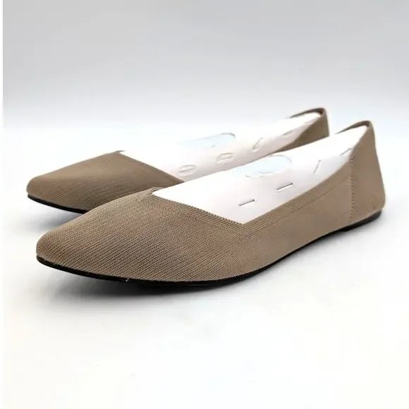 Mia Kerri Pointed Toe Slip-On Flat Shoes Women's Beige Size US10M EU40.5