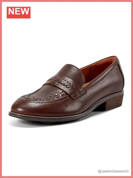 Women's Leather Loafer Slip-On Cushioned Comfort Casual Shoes