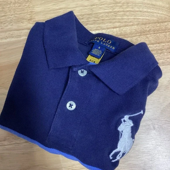 Boys Polo Ralph Lauren Big Pony Short Sleeve Golf Polo-‎ Size 4