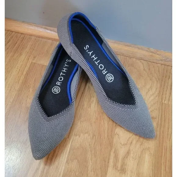 Rothy's Pointed Grey Slip-on Flats 7