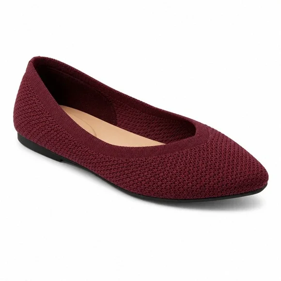 Women's Claire Knit‎ Washable Flats A New Day Burgundy Size 8 New With Tags