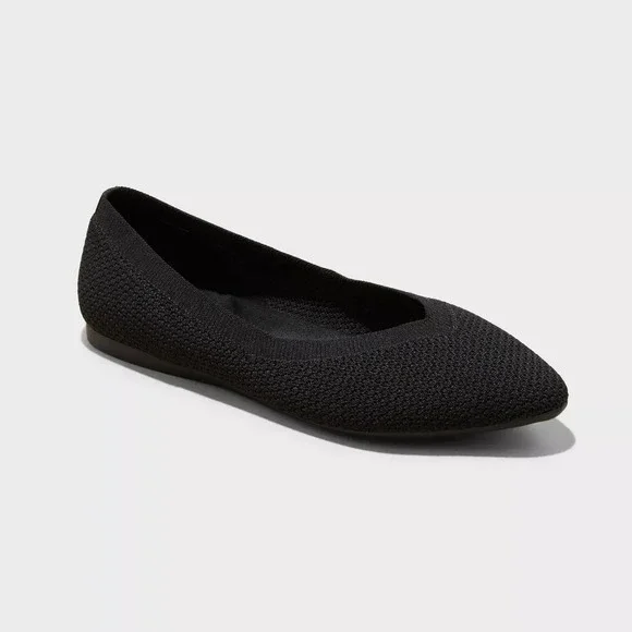 Women's Claire Knit Black‎  Flats by A New Day Size 6.5 New With Tags