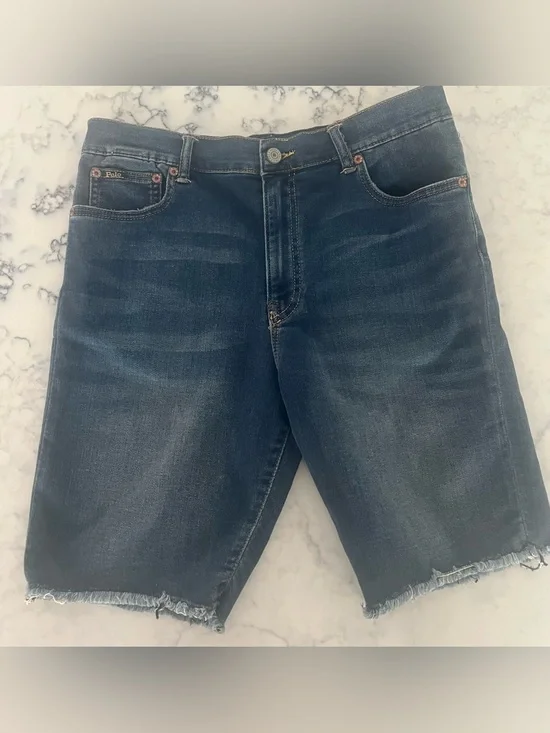Polo Ralph Lauren Denim Shorts Kids Size 18 Blue Raw Hem Classic Preppy New