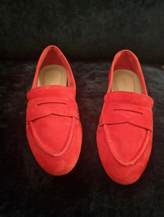 Aerosoles Red Suede Penny Loafers - Women’s Size 8