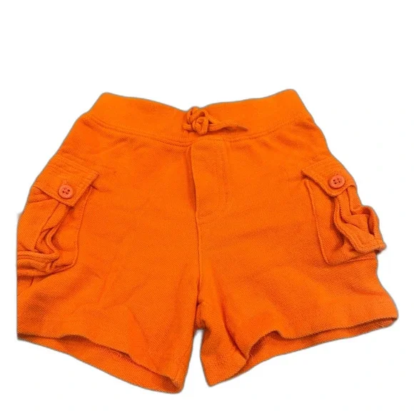 Ralph Lauren orange cargo pocket baby boy shorts size 9 months