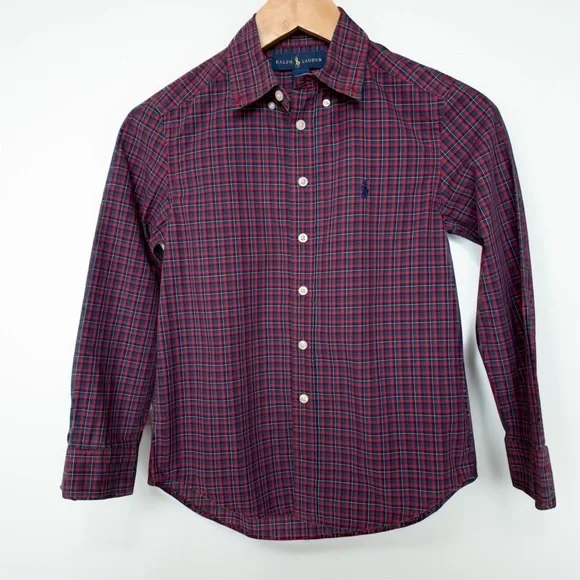 Ralph Lauren Boy’s Plaid Button-Down Shirt Multicolor Size S Casual Cotton