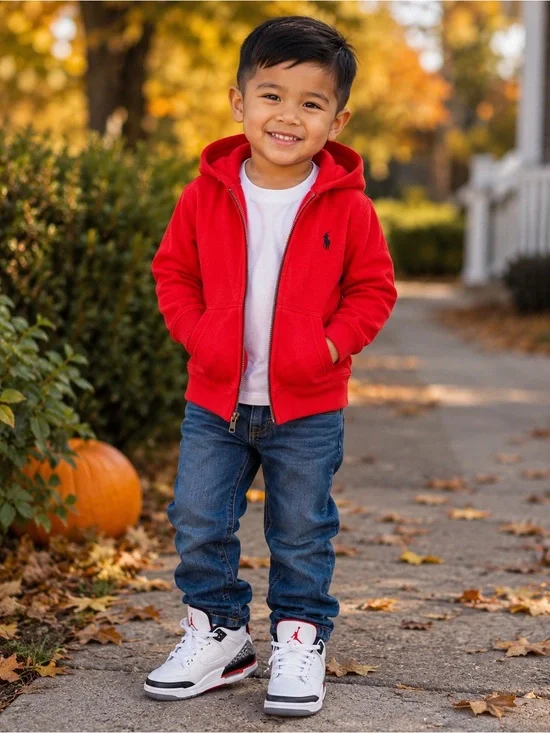 Polo Ralph Lauren Boys Red Full-Zip Hoodie 4/4T Classic Pony