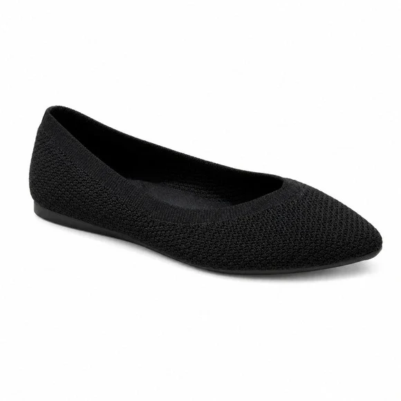 Women's Ballet Flats‎ by A New Day Claire Knit Black 7.5 New With Tags