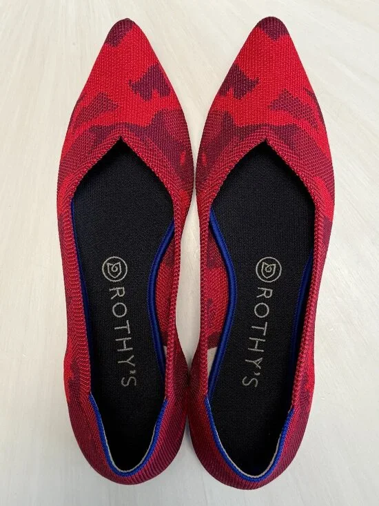 Like New Rothy's The Point Red Camo Sz 8.5