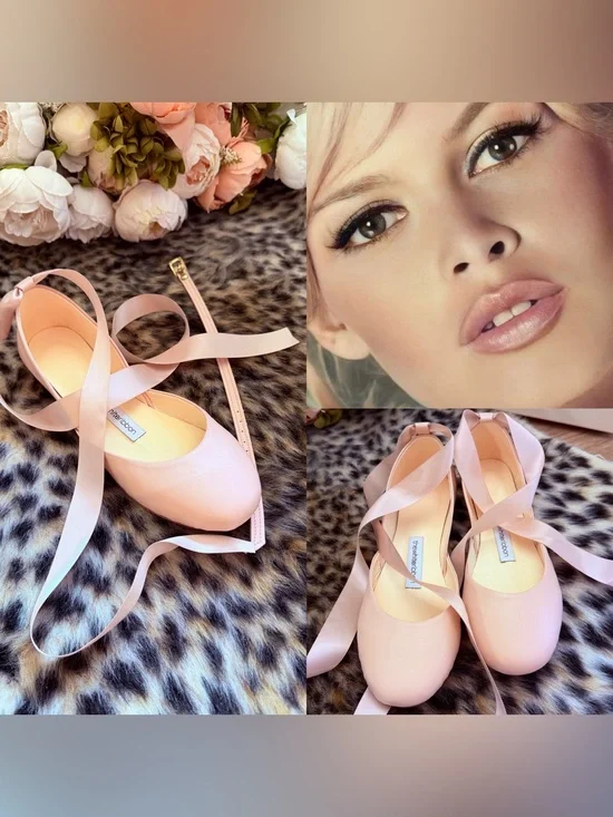 ♥️ The White Ribbon Ballet 🩰 flats with Satin Ribbon 39