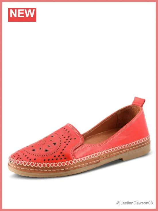 Premium Leather Slip-On Loafers with Laser Cutout Design, Elastic Goring,