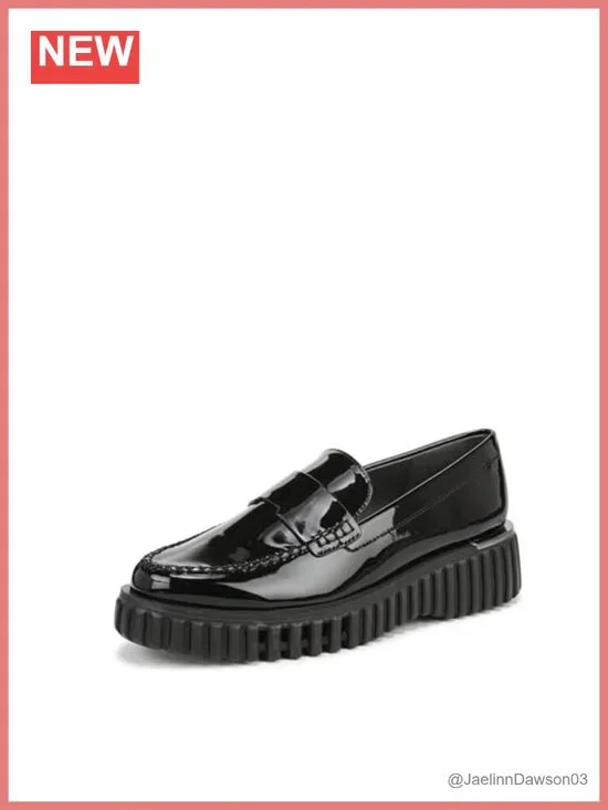 Franco Sarto Faux Leather Loafers Slip On Comfort Heels
