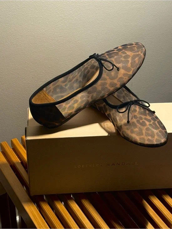 Loeffler Randall Leopard-Print Ballet Flats in Brown and Black