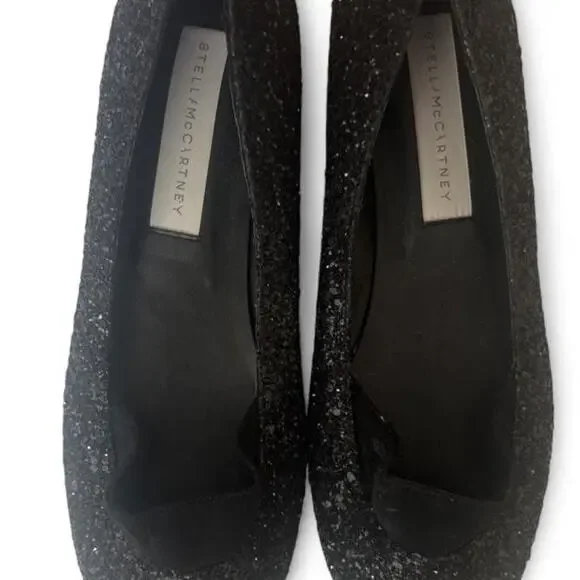 Stella mccartney black glitter ballet