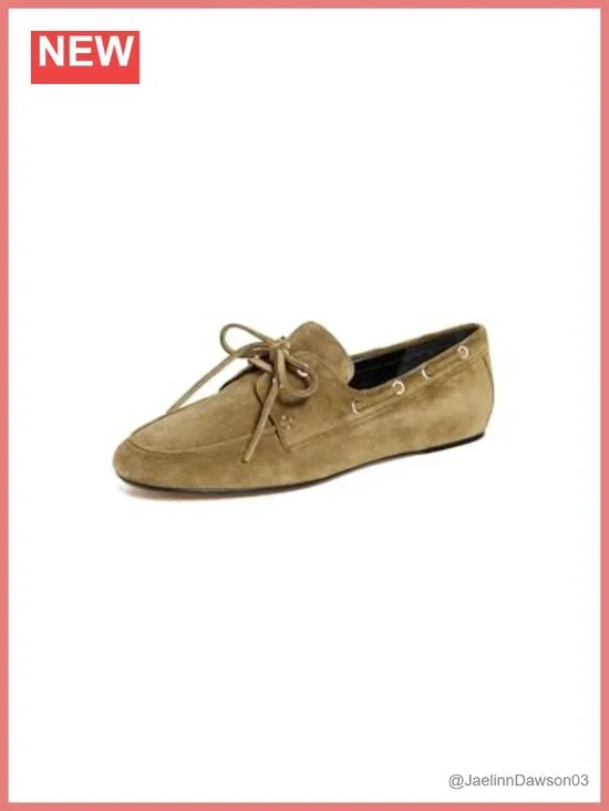 Vince Marin Boat Shoes Women Suede Leather Sole Flat Loafers