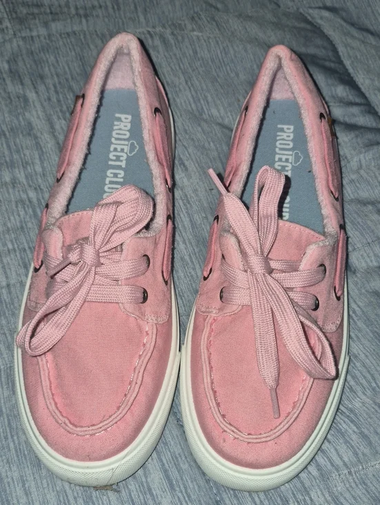 Project Cloud Women’s Pink Canvas Boat Shoes Size 9 Nwob