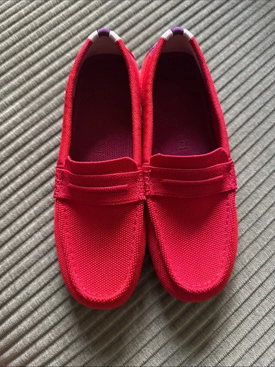 Rothy’s Women’s Slip-On Driver Loafers in Vibrant Red- 6.5
