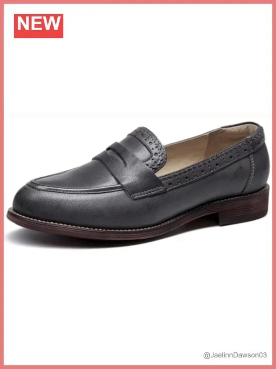 Women's Sheepskin Leather Loafers Slip On Comfortable Non-Slip Dress Flats,