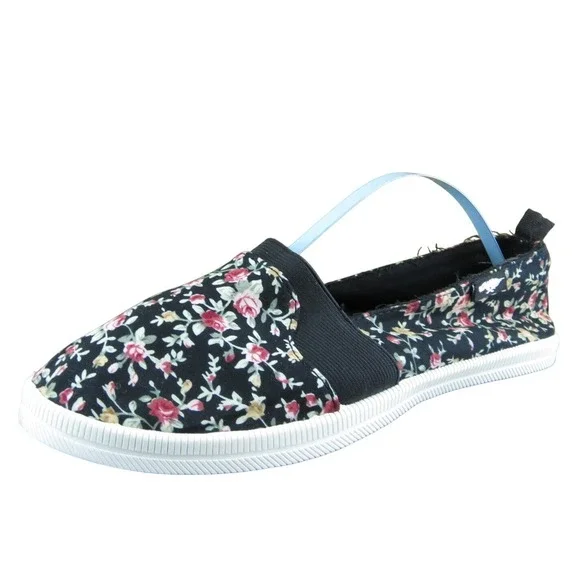 Rocket Dog Plush Foam Women Flat Shoes‎ Black Fabric Slip On Size 6.5 Medium