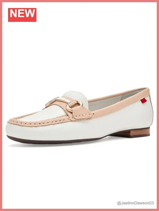 Women's Leather Loafers Slip-On Comfort Flat Shoes Gel Cushion